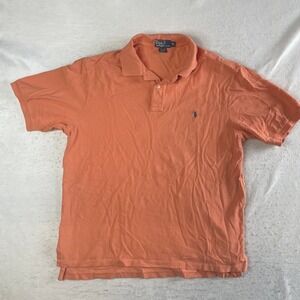 Polo Ralph Lauren Polo Shirt Mens XLT Orange Short Sleeve Pique Cotton Logo